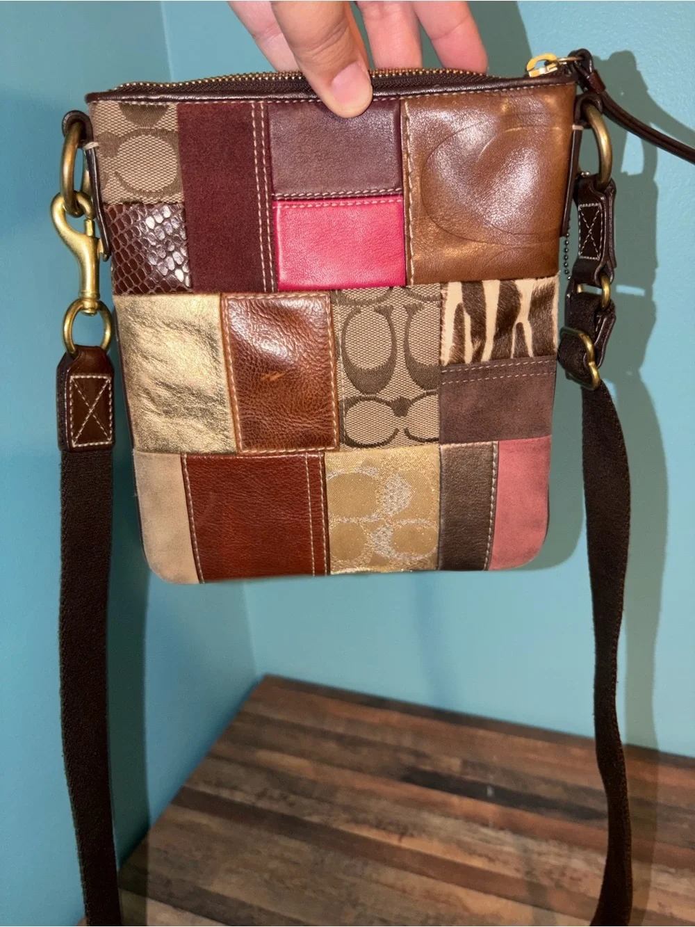 COACH Patchwork Leather Crossbody Bag - Multicolor- Certificate of Authenticity